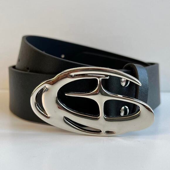 Chrome Star Black Silver Belt – Futuristic Grunge Emo Style, Unisex, Brand New - Picture 9 of 12